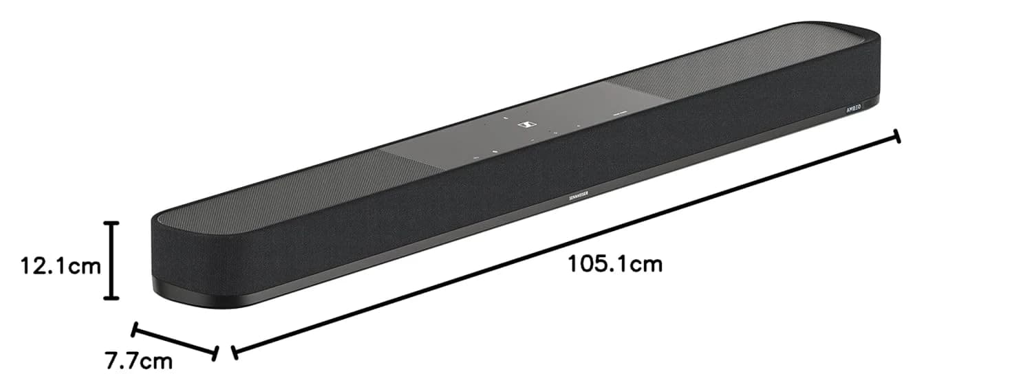 Dimension diagram for the AMBEO Soundbar | Plus